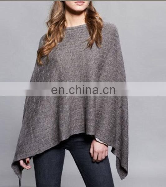 66*66cm flat knitted V-neck cashmere poncho with 91colors