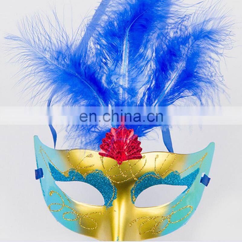 2015 Colorful feather venetian masquerade half face mask halloween dress ball eye mask sexy party mask