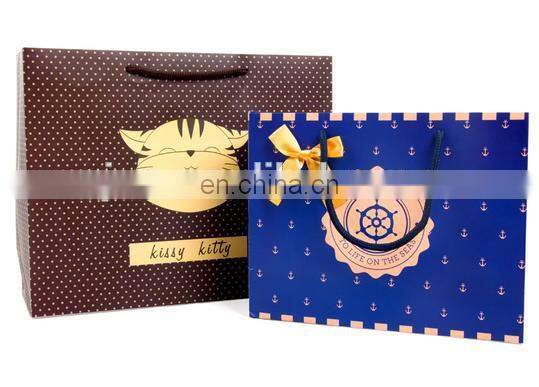 2015 fashion cute brown color cartoon pattern paper gift bag for sale