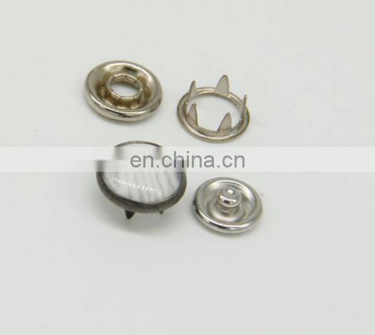 Fashion brass cap prong ring snap button, stainless steel snappet-prong button five prong snap button