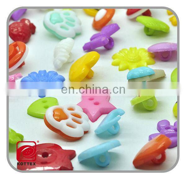 2 hole star shape plastic button, pink children's button