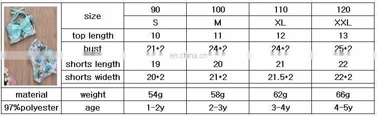 2019 new toddler bathing suit 2 pcs set coconut full print kids summer swimsuit girls swimwear