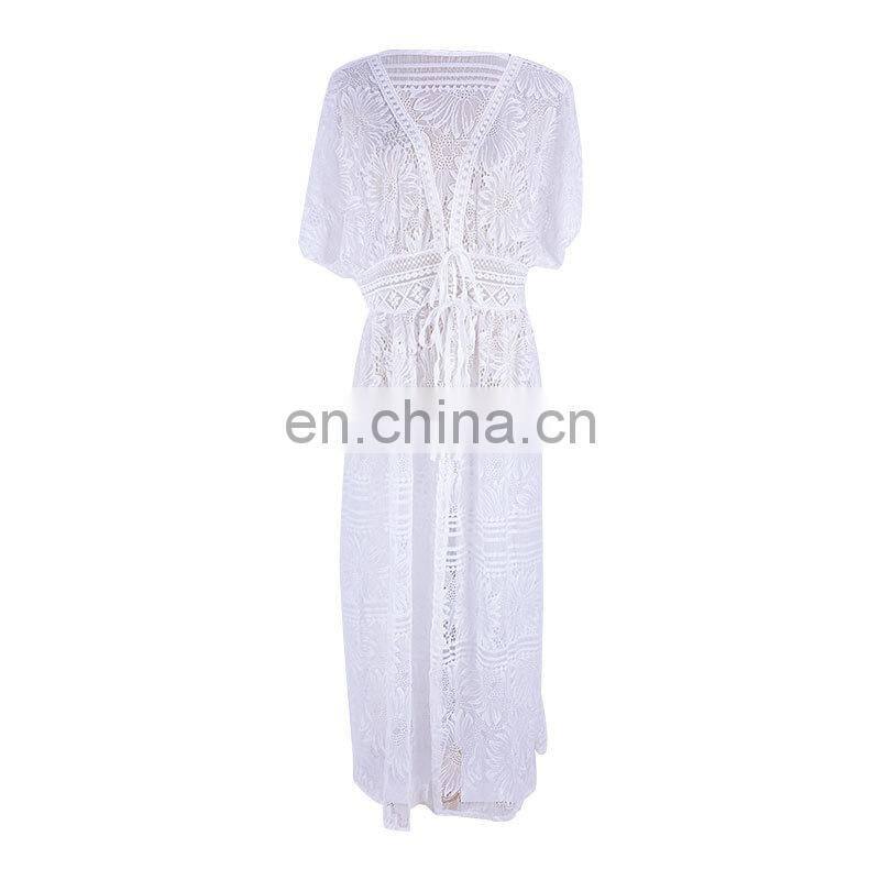 Lace Cover up Sarong Long Beach Cover up Robe de Plage Vestidos de playa Kaftan Pareo Beach Bathing suit cover ups Beach Dress