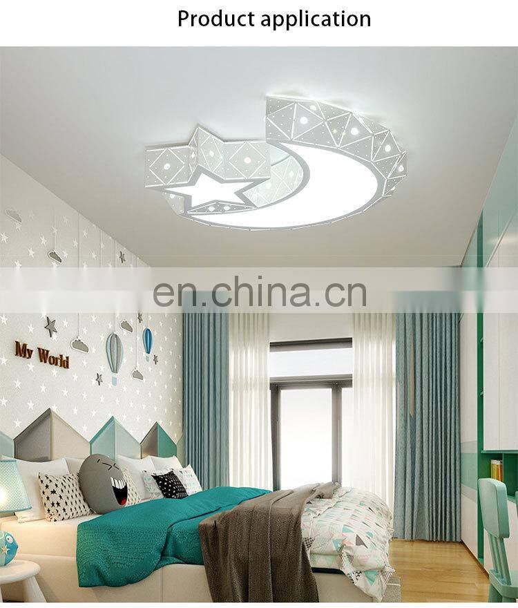 Creative LED living room ceiling light modern simple stars moon hollow lamps for children bedroom