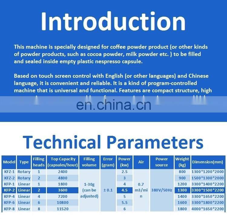 straight-line type automatic coffee capsule filling machine for nespresso/ k cup coffee machine commercial