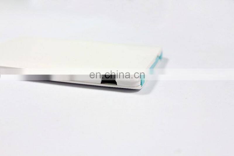 slim 2500mAh power bank self charging cable card usb power charger