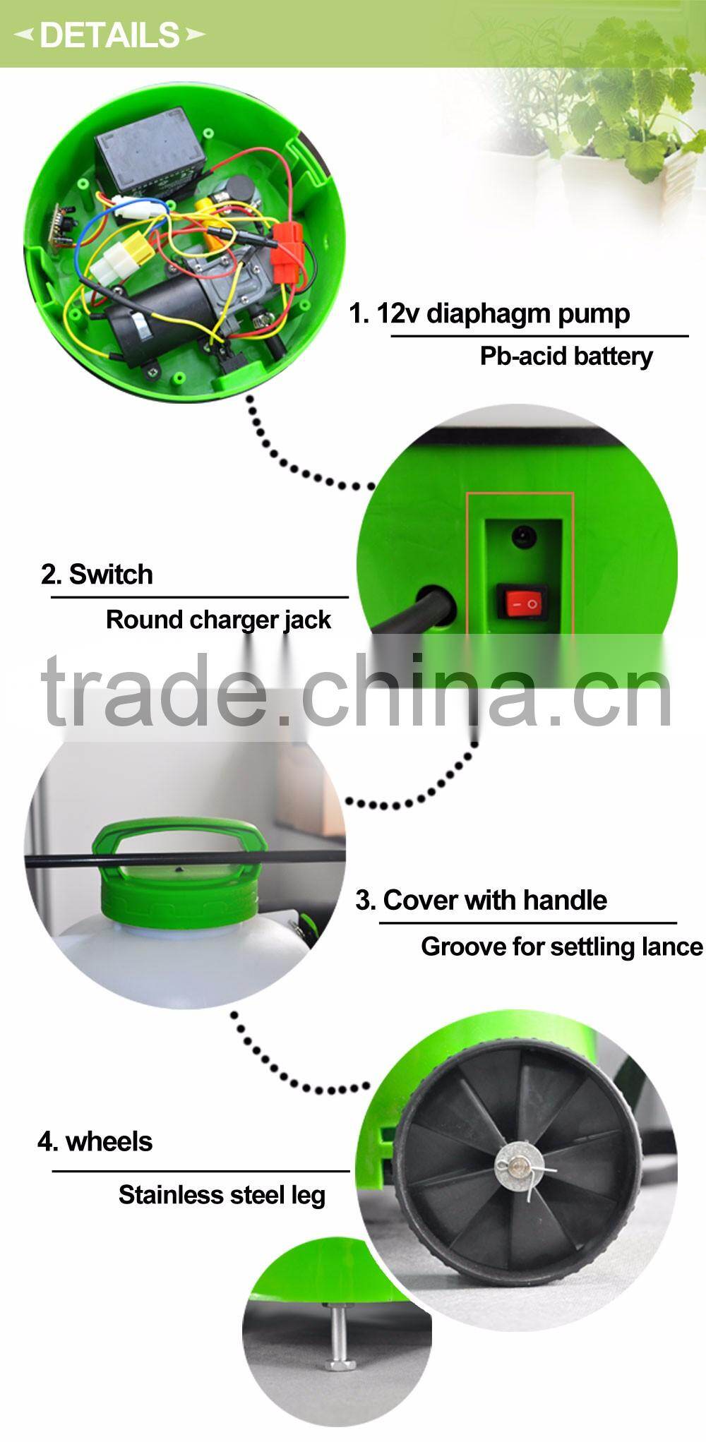 (1029) 2Gal no pump battery operated garden water household battery weed sprayer