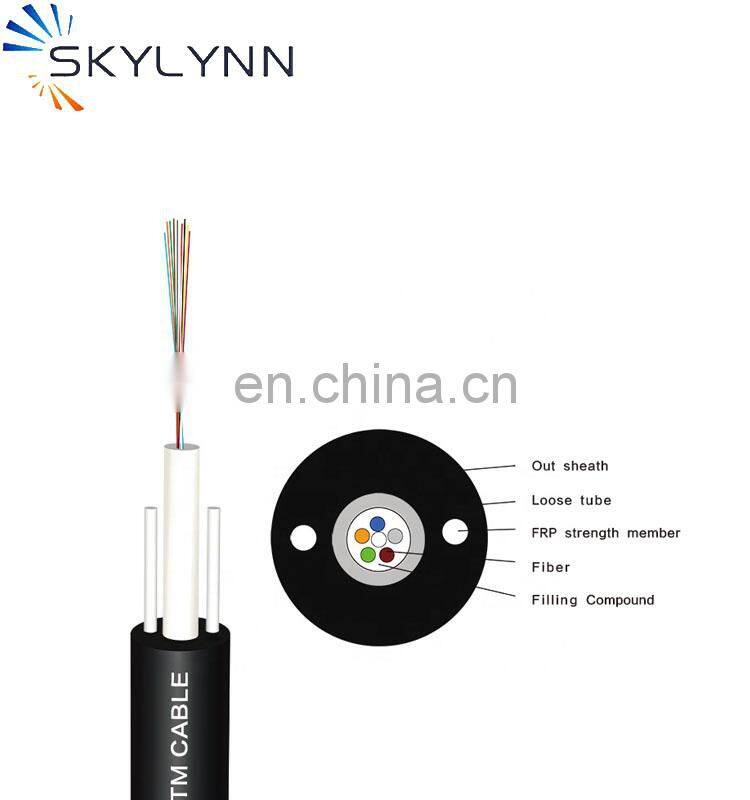 FTTH Outdoor 1 2 48 core self supporting plastic singlemode g652 type GYFXTY optical splicing optic fiber cable price