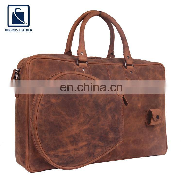 Anthracite Fitting with Cotton Lining Modern Design Stylish Look Durable Genuine Leather Laptop Bag for Men