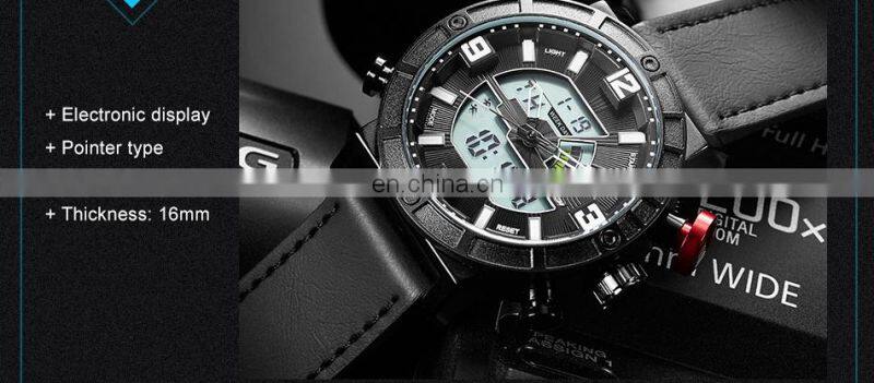SINOBI Multi Function Men Wristwatch S9733G Full Calendar Window Male Watch LED Display Digital Watches
