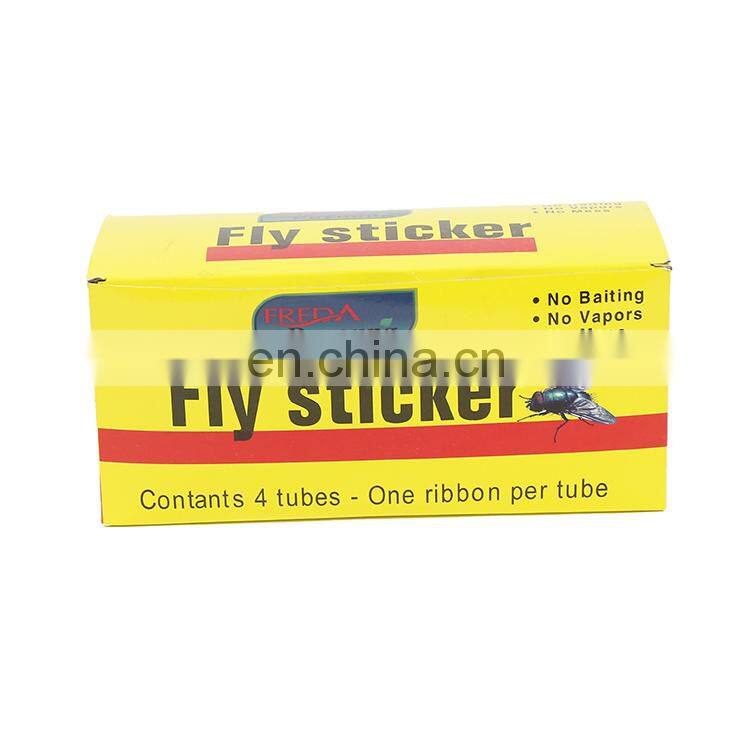 Top selling catcher winged insect glue trap 4 rolls eco-friendly sticky fly catcher ribbon