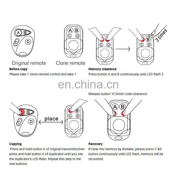 433mhz remote control Wireless elevator remote control Key remote copy