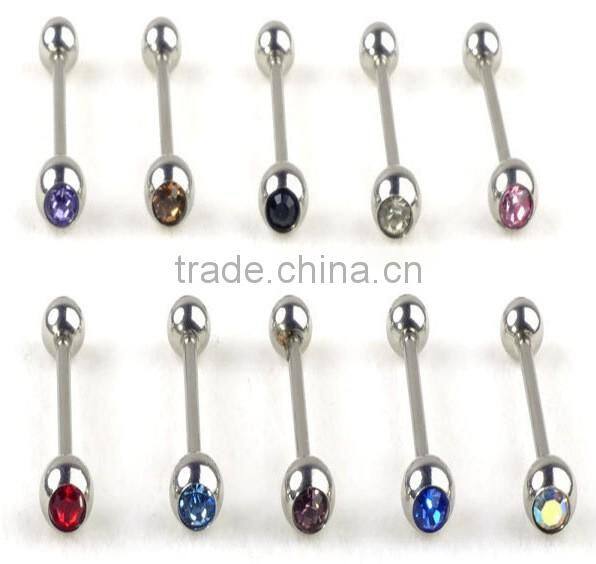 Hot Sale Cheap Lovely Anti-allergy 316L Stianless Steel Colorful Diamond Curve Nose Rings Body Piercing