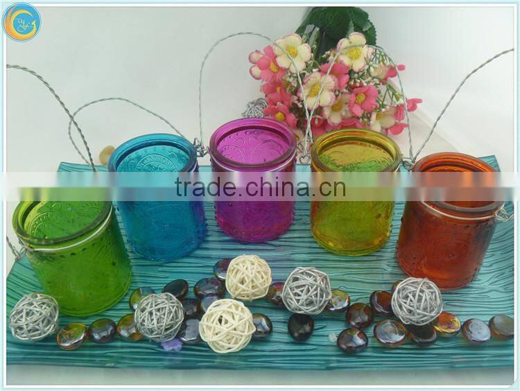 colored hanging tealight holders for garden