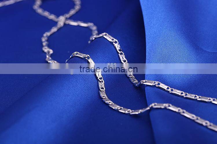 2015 wholesale fashion jewelry rhodium plated cheap short chain necklace