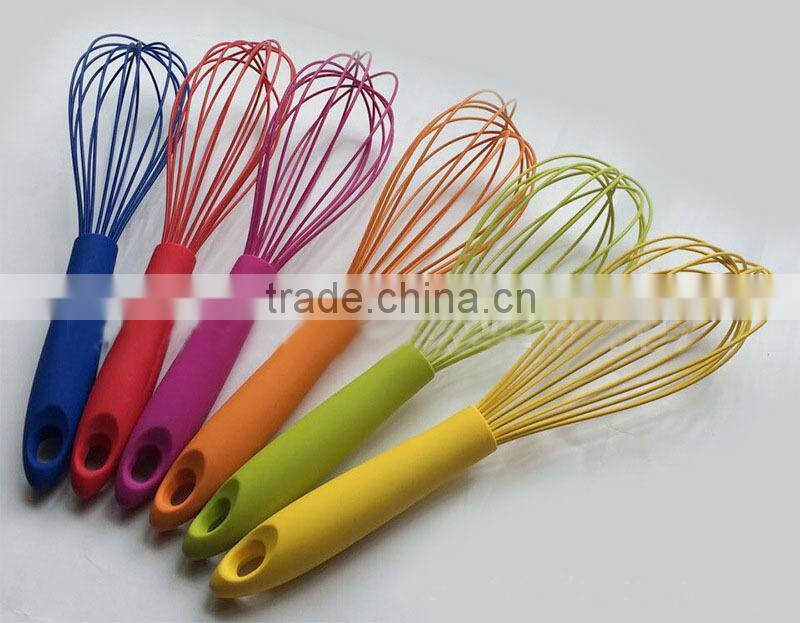 In stock Food safety hand held silicone whisk egg whisk egg beaters silicone hand mixer egg beater