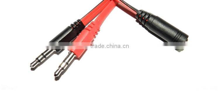 new products 2016 2 male 1 female 3.5mm heardphone y splitter aux/headphone cable free samples