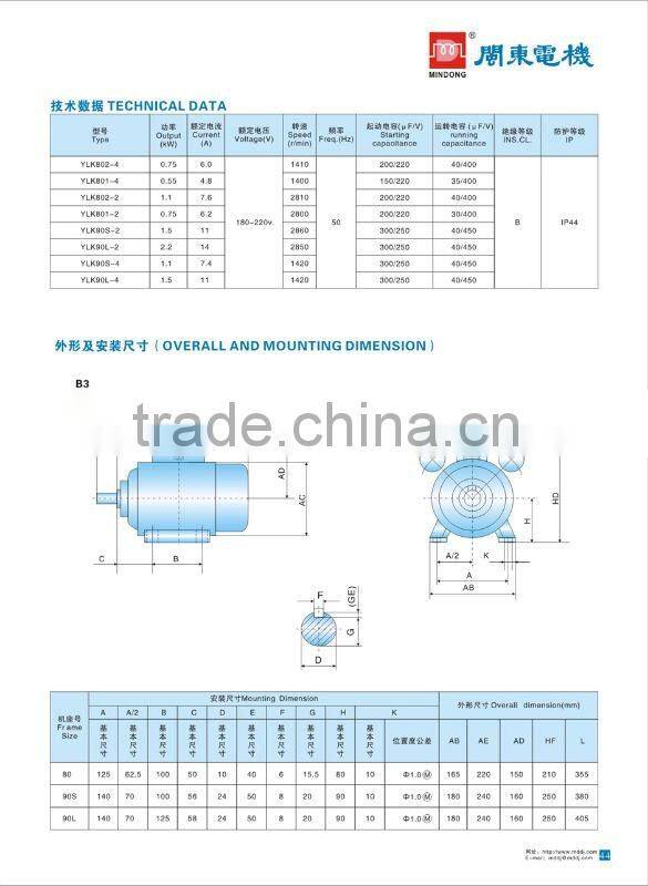 YLK Series wide voltage single-phase motor