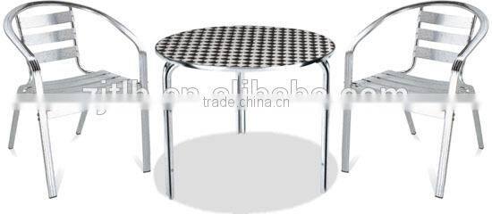 polished aluminum table