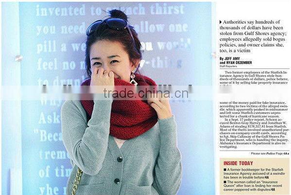 2013 Winter Acrylic Ladies Circle Neck Scarf