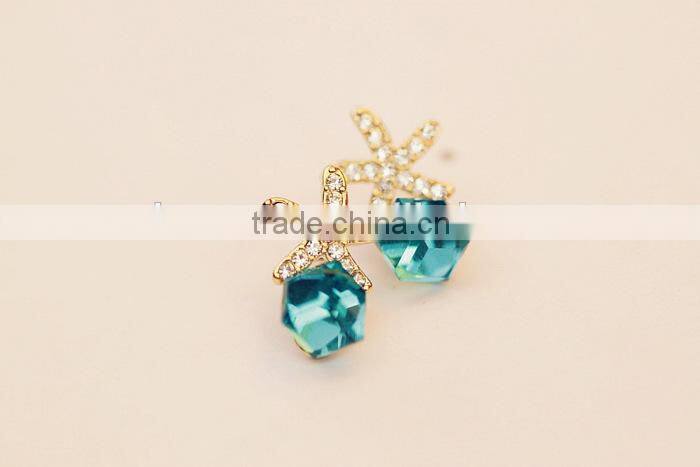 Green Starfish Earrings Bridal Starfish Earrings Starfish Jewelry