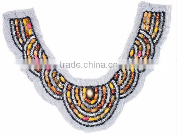 Factory Customize Garments Accessories,Handmade Cheap Glass Beaded False Collar