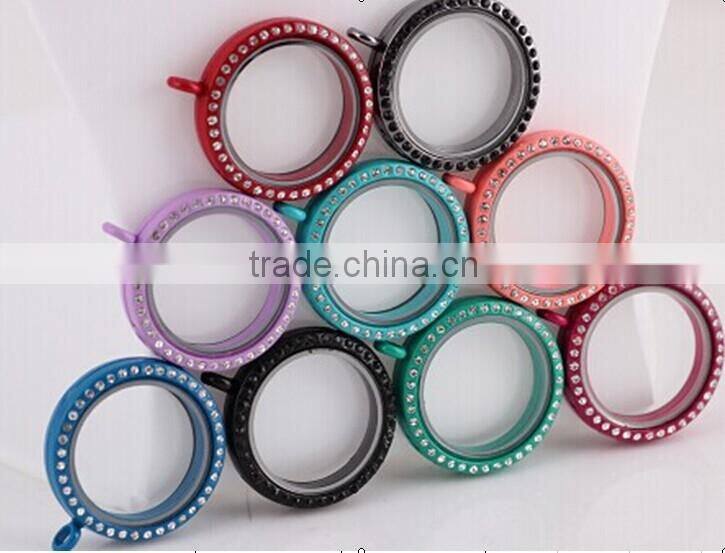 2015 new arrival colorful heart shaped floating lockets necklace