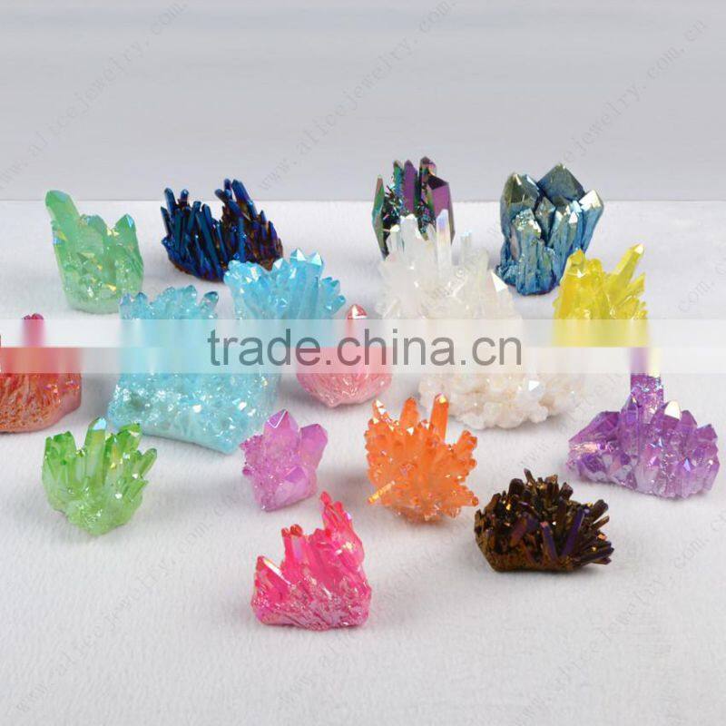 Wholesale Pink/purple/green/blue/champagne/yellow/ruby Aura Quartz Healing Stones and Crystals