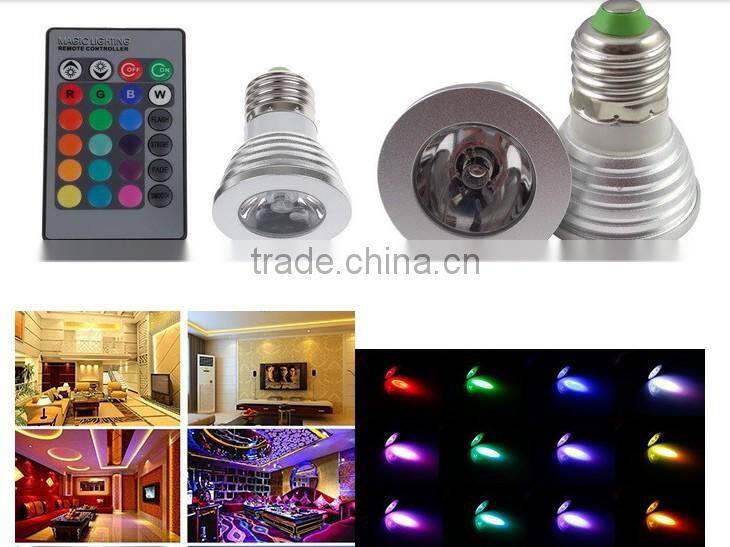 3W LED RGB Bulb 16 Color Changing LED Spot lights RGB led spot light ac85-265v E27 GU10 led rgb remote control spotlight 12v