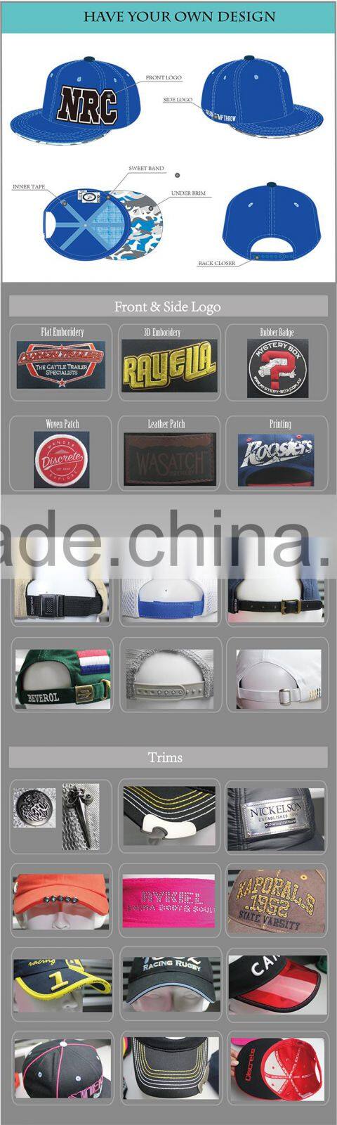 embroidery military cap