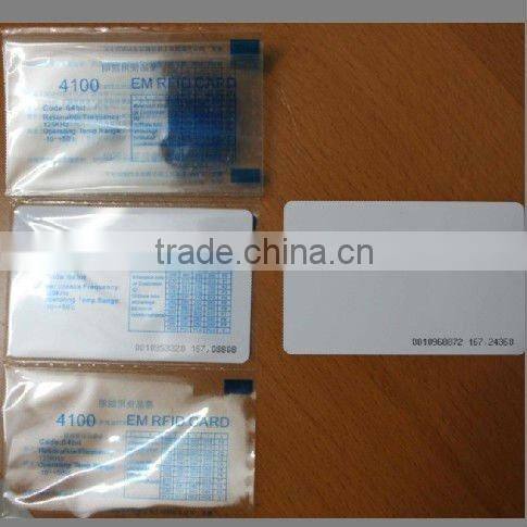 hot sale ID/IC card zone EM4100 card, thin card