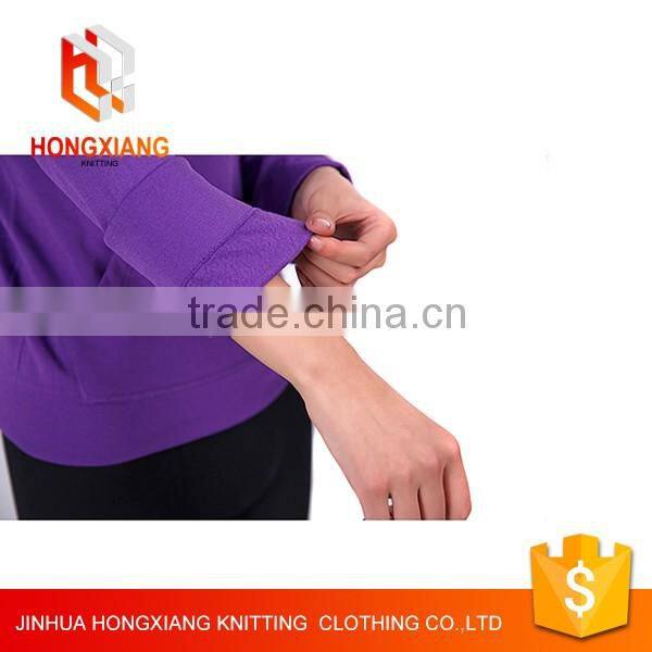 Hongxiang multicolor custom women gym hooded sweatshirts sport gym wear for women,velvet sweater Slim Yoga sweatshirts