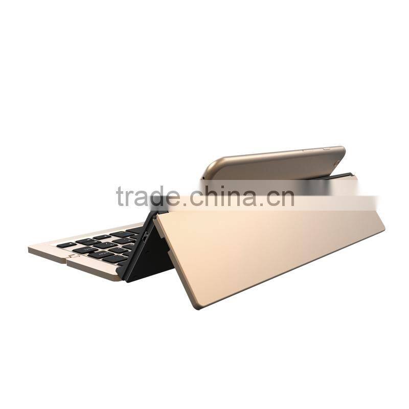 Aluminum alloy bluetooth mini folding wireless keyboard for laptop and mobile phones