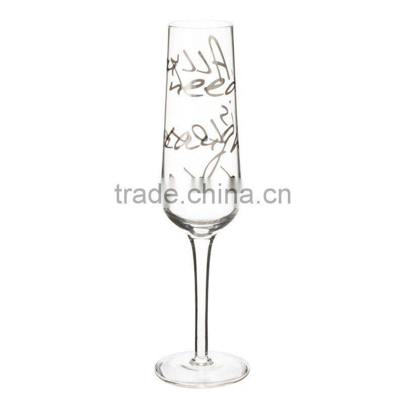 All you need set of 6 glasses, champagne glass with decal printing