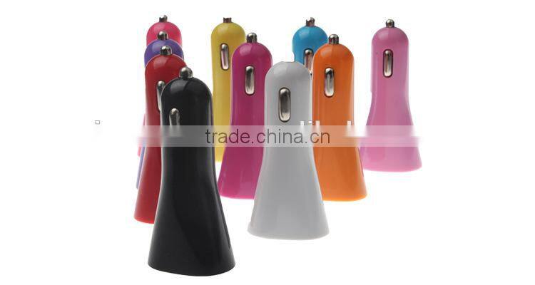 2015 new horn 2 port usb led car charger for cellphone