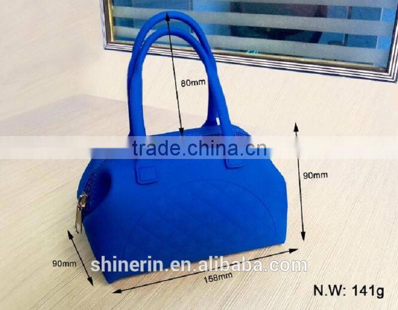 Candy Color Women Waterproof Silicone Mini Tote Coin Purses Hand Carry Money Bags With Zipper