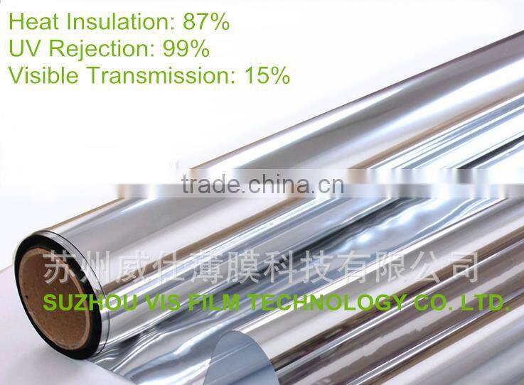 Silver heat insulation window film for building glass