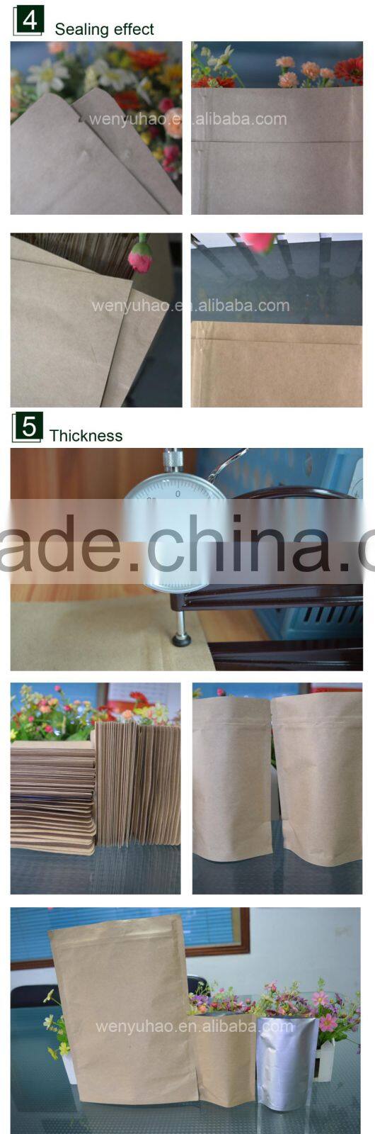 Fashion Custom Size Reclosable Stand Up Pouch Paper Zipper Packing Plastic Bag