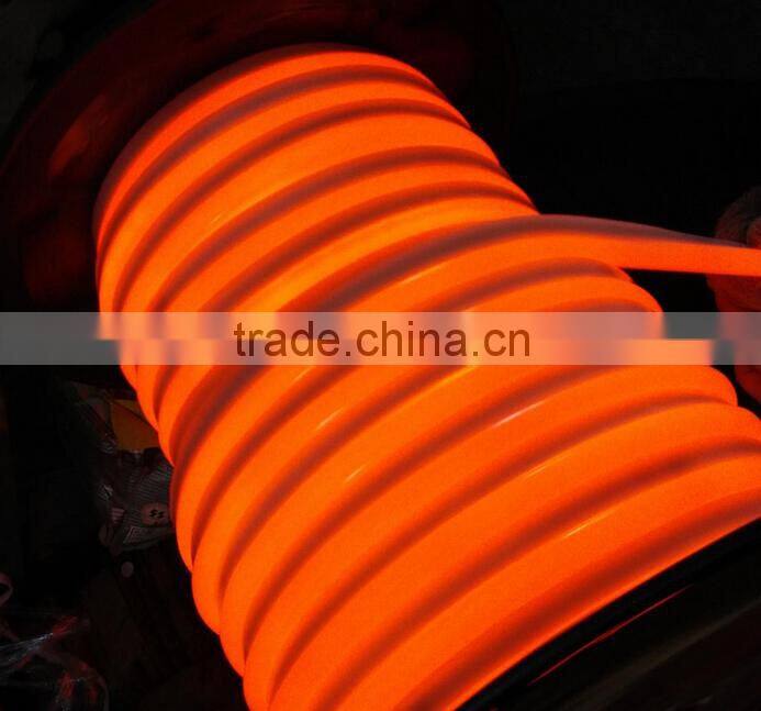 High brightness amber color PVC 220V AC 50000 hours LED neon flex light for building, hotel, brigde