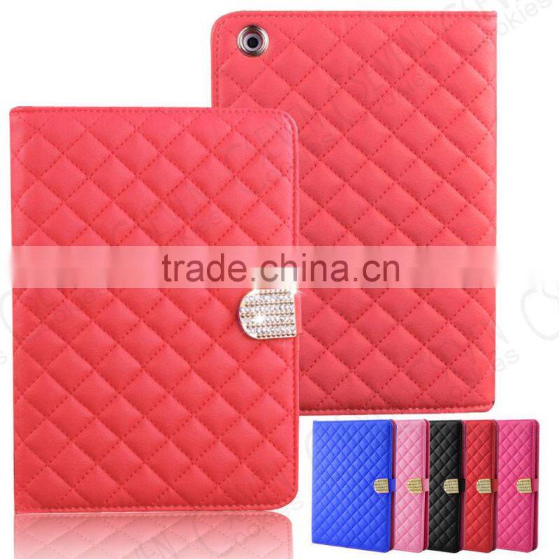 LUXURY CRYSTAL DIAMOND QUILTED LEATHER STAND MAGNETIC CASE COVER FOR APPLE IPAD 2 3 4