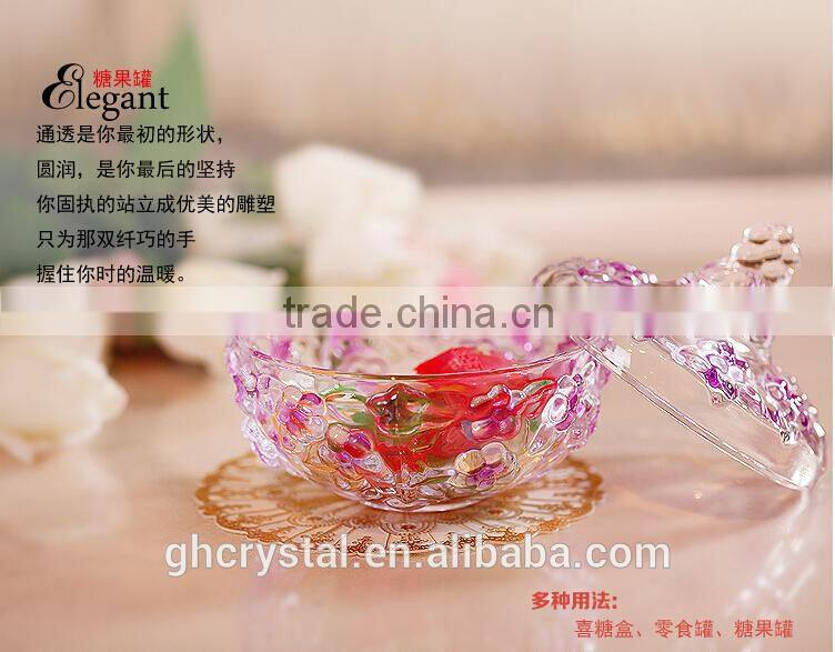 Home decorative crystal glass candy pot