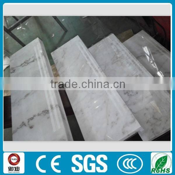 prefabricated wrought iron marble straight stairs manufacture--YUDI