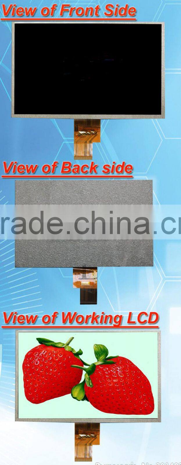 8inch 600nits 1024*600 high brightness lcd display module with lvds interface