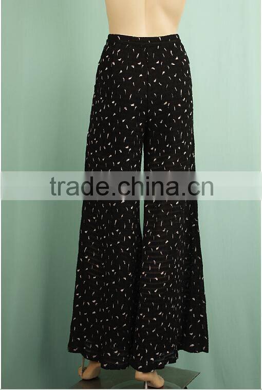 plus size 2016 spring new style high waist chiffon ladies capri trousers