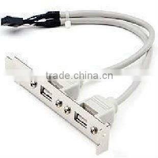 USB panel mout cable with bracket, dp 2.0mm/2.54mm 2*5P housing