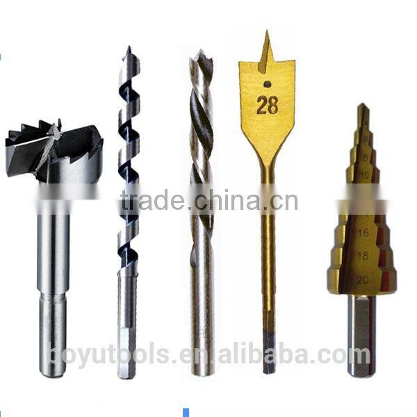 sprial fluted wood step drill bit hex shank
