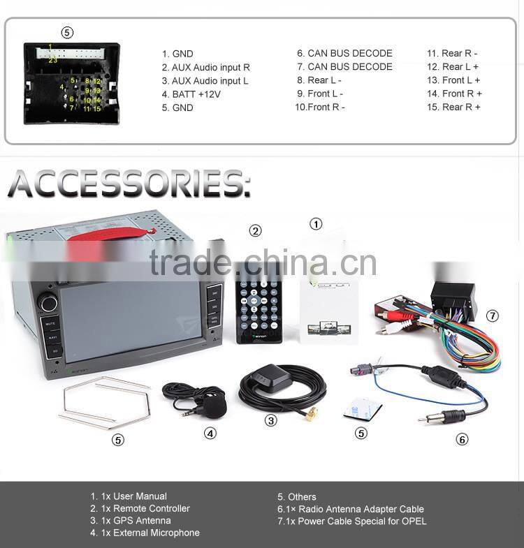 EONON D5154Z Gray 7 Inch Digital Touch Screen GPS Car DVD Player For Opel /Vauxhall /Holden