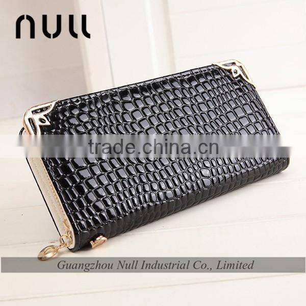 good brand promotion crocodile embossed leather long wallet clutch purse