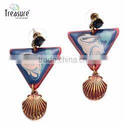 Fashion jewelry hot selling big cross black sheet golden alloy drop earring