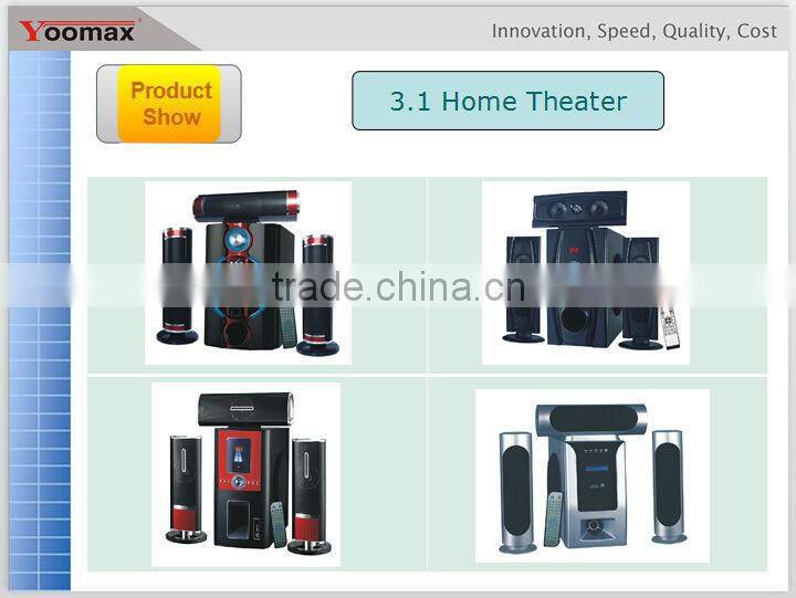 China 3.1 home theater speaker system - high power,USB,SD,FM remote control,LED Display